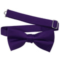 Men's Purple Solid Satin Pre-Tied Bow Tie - Upscale Men's Fashion