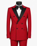 Men's Red Modern Fit Double-Breasted 2-Piece Tuxedo – Castello Collection - Upscale Men's Fashion