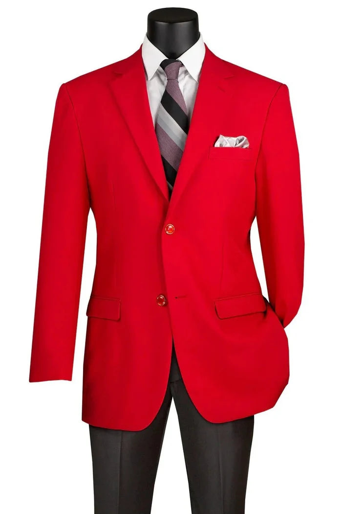 Men’s Red Regular Fit Blazer – Timeless Single-Breasted Design - Upscale Men's Fashion