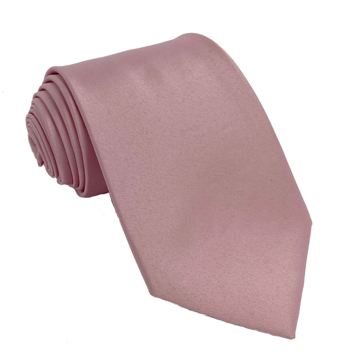 Men's Rose Gold Satin Self-Tie Necktie - Upscale Men's Fashion