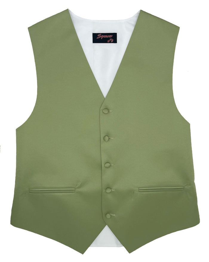 Men’s Sage Satin Vest - Upscale Men's Fashion