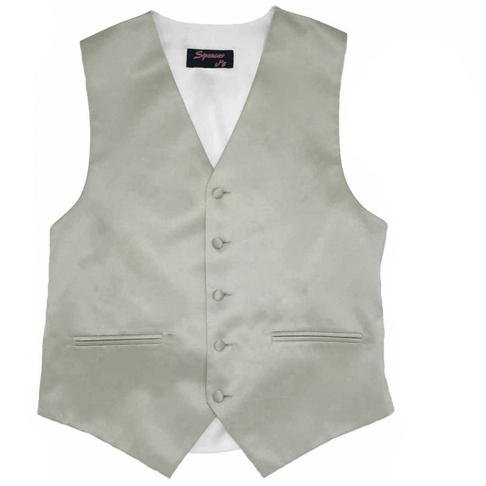 Men’s Silver Satin Vest - Upscale Men's Fashion