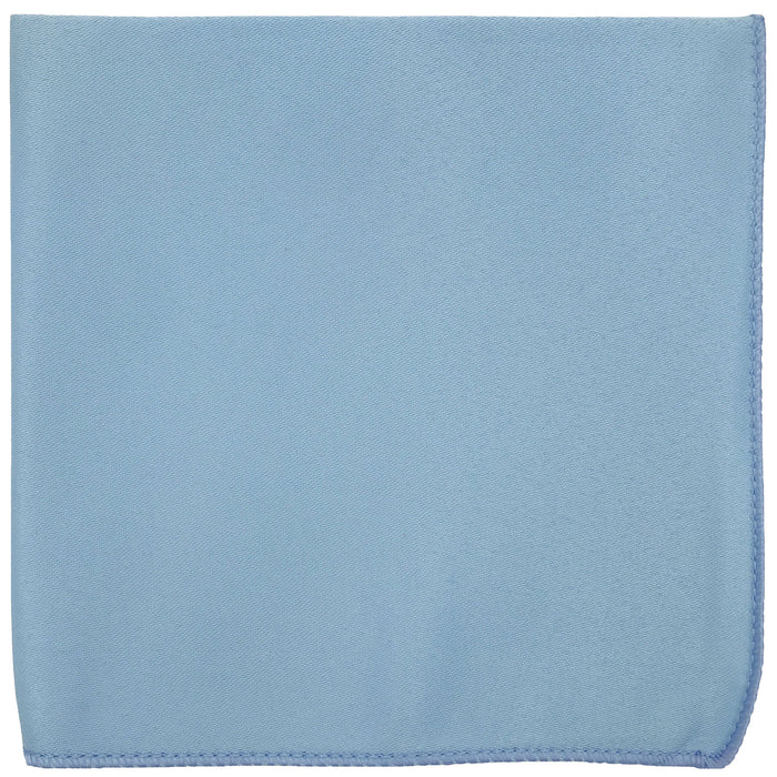 Men's Sky Blue Solid Satin Pocket Square - Upscale Men's Fashion