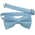 Men's Sky Blue Solid Satin Pre-Tied Bow Tie - Upscale Men's Fashion