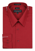Men's Slim Fit Dress Shirt Color Burgundy - Upscale Men's Fashion