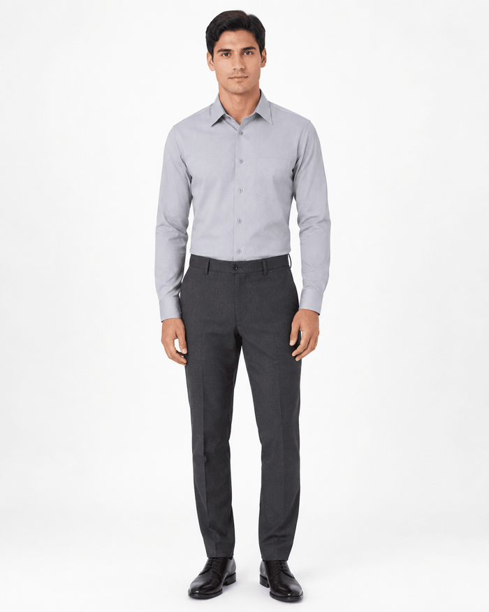 Men's Slim Fit Dress Shirt Color Gray - Upscale Men's Fashion