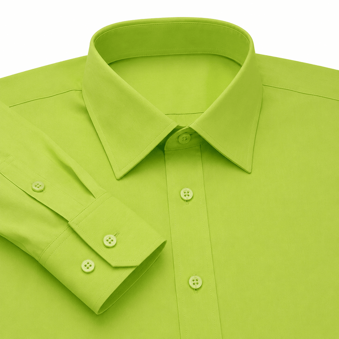 Men's Slim Fit Dress Shirt Color Lime - Upscale Men's Fashion