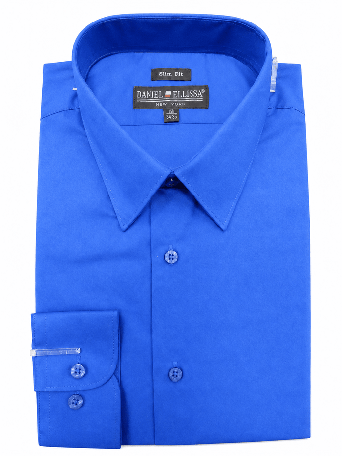 Men's Slim Fit Dress Shirt Color Royal - Upscale Men's Fashion