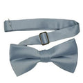 Men's Steel Blue Solid Satin Pre-Tied Bow Tie - Upscale Men's Fashion