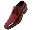 Men's Striped Satin and Matching Patent Upper Shoes Color Burgundy - Upscale Men's Fashion