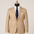 Men's Tan Houndstooth Modern Fit 2-Button Blazer - Upscale Men's Fashion