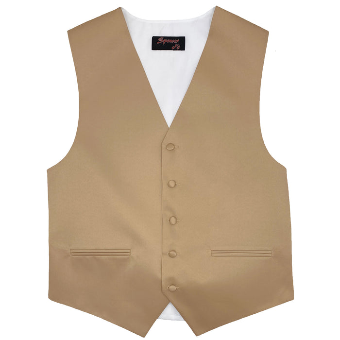 Men’s Tan Satin Vest - Upscale Men's Fashion