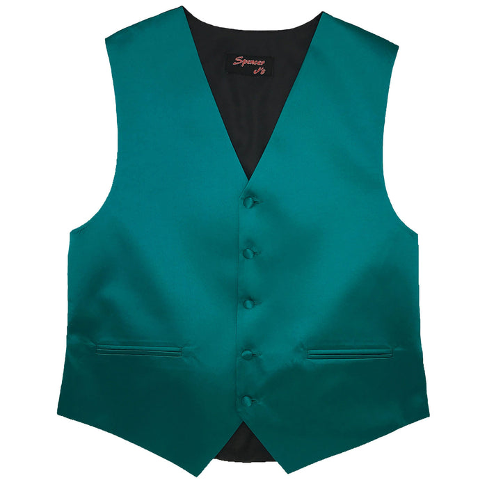 Men’s Teal Satin Vest - Upscale Men's Fashion