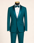 Men's Teal Slim Fit 2-Piece Shawl Lapel Tuxedo – Aurelio Collection - Upscale Men's Fashion