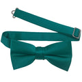 Men's Teal Solid Satin Pre-Tied Bow Tie - Upscale Men's Fashion