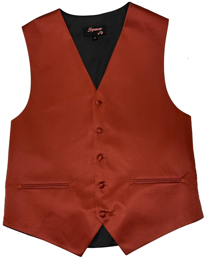 Men’s Terracotta Satin Vest - Upscale Men's Fashion