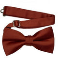Men's Terracotta Solid Satin Pre-Tied Bow Tie - Upscale Men's Fashion