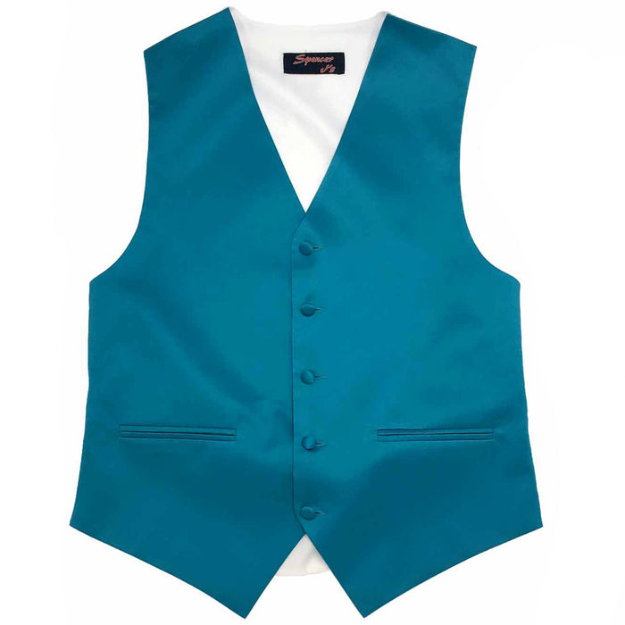 Men’s Turquoise Satin Vest - Upscale Men's Fashion