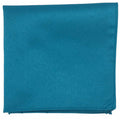 Men's Turquoise Solid Satin Pocket Square - Upscale Men's Fashion