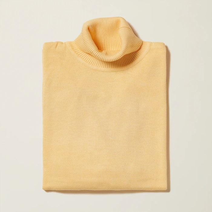 Men's Turtleneck Sweater color Banana Cream - Upscale Men's Fashion