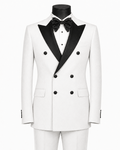 Men's White Modern Fit Double-Breasted 2-Piece Tuxedo – Castello Collection - Upscale Men's Fashion