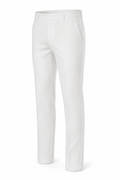 Men's White Modern Fit Pre-Hemmed Dress Pants - Upscale Men's Fashion