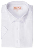 Men's White Short Sleeves Linen Shirt by Inserch - Upscale Men's Fashion