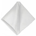 Men's White Solid Satin Pocket Square - Upscale Men's Fashion
