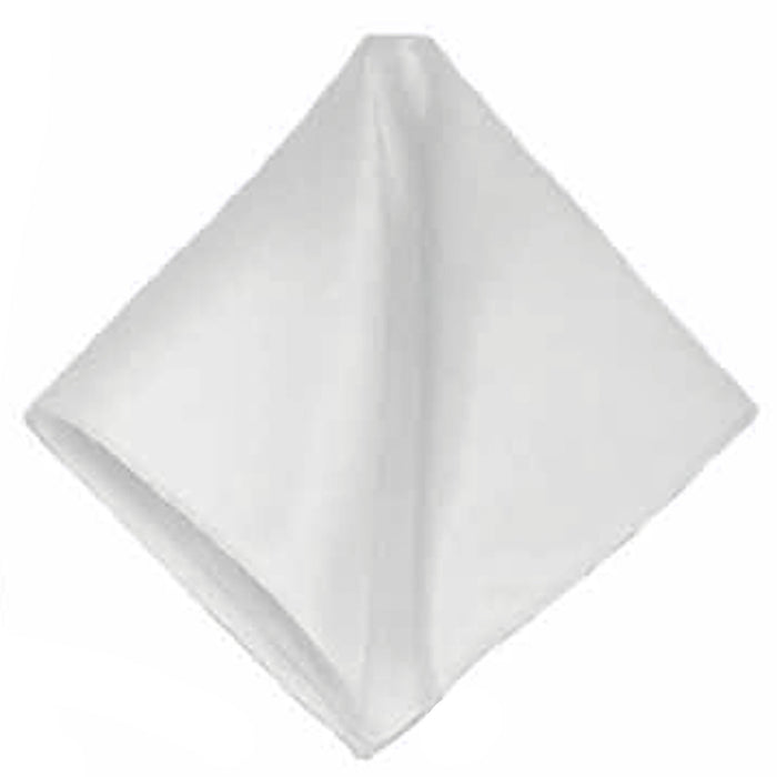 Men's White Solid Satin Pocket Square - Upscale Men's Fashion