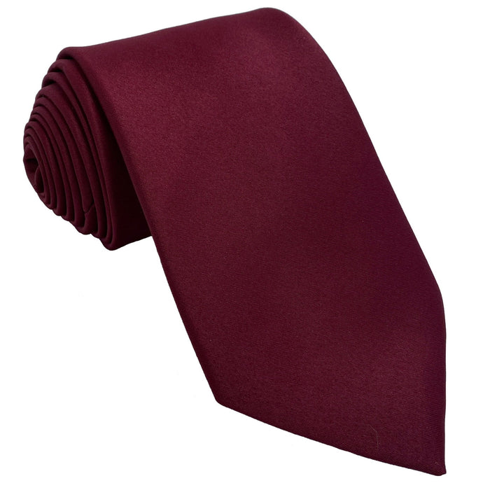 Men's Wine Satin Self-Tie Necktie - Upscale Men's Fashion