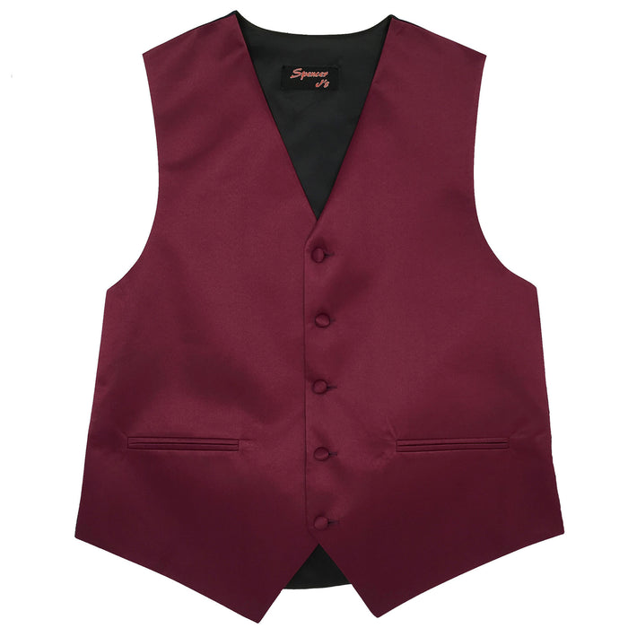 Men’s Wine Satin Vest - Upscale Men's Fashion