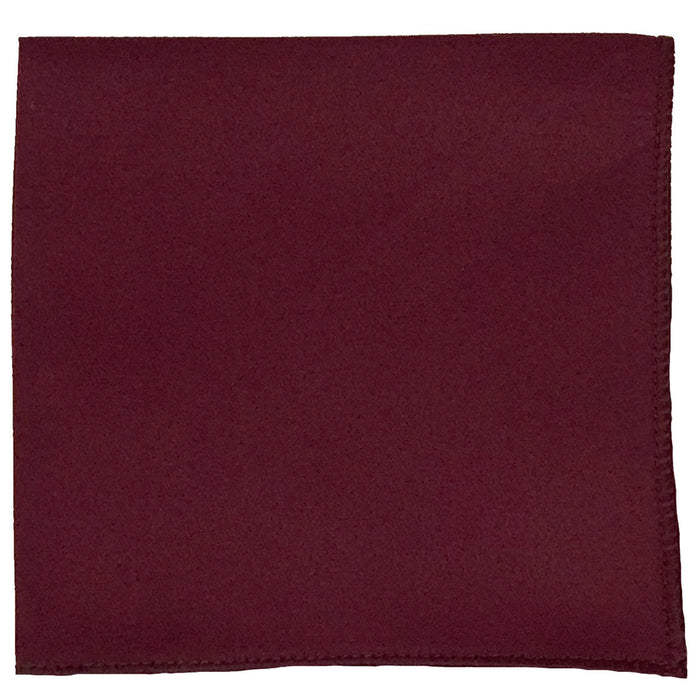 Men's Wine Solid Satin Pocket Square - Upscale Men's Fashion