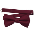 Men's Wine Solid Satin Pre-Tied Bow Tie - Upscale Men's Fashion