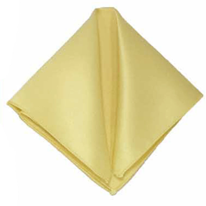 Men's Yellow Solid Satin Pocket Square - Upscale Men's Fashion