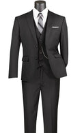 Metropolitan Collection – Black Slim Fit 3-Piece Suit - Upscale Men's Fashion