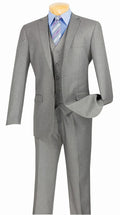 Metropolitan Collection – Medium Grey Slim Fit 3-Piece Suit - Upscale Men's Fashion