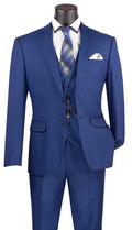Metropolitan Collection – Twilight Blue Slim Fit 3-Piece Suit - Upscale Men's Fashion