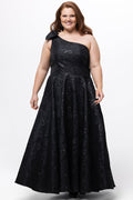 Midnight Blooms Black Brocade Maxi Dress
