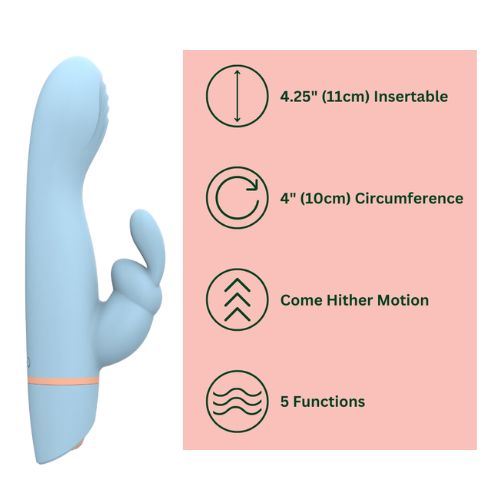 Mina Hail Come Hither Rabbit Vibrator Pale Blue from Nice 'n' Naughty