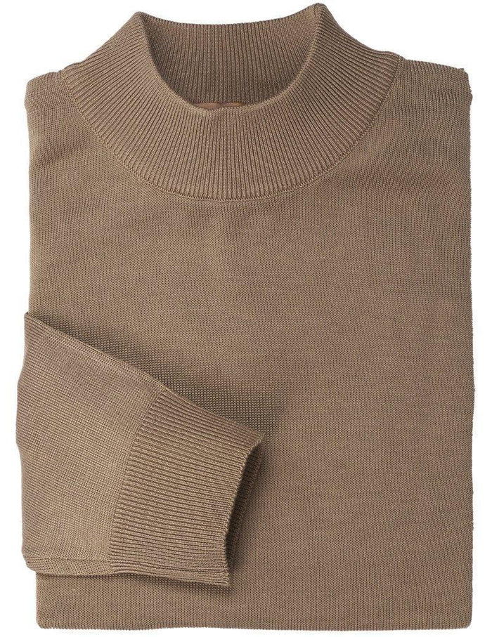 Mock Neck Sweater Color Coffee - Upscale Men's Fashion