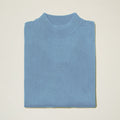 Mock Neck Sweater Color Mist Blue - Upscale Men's Fashion