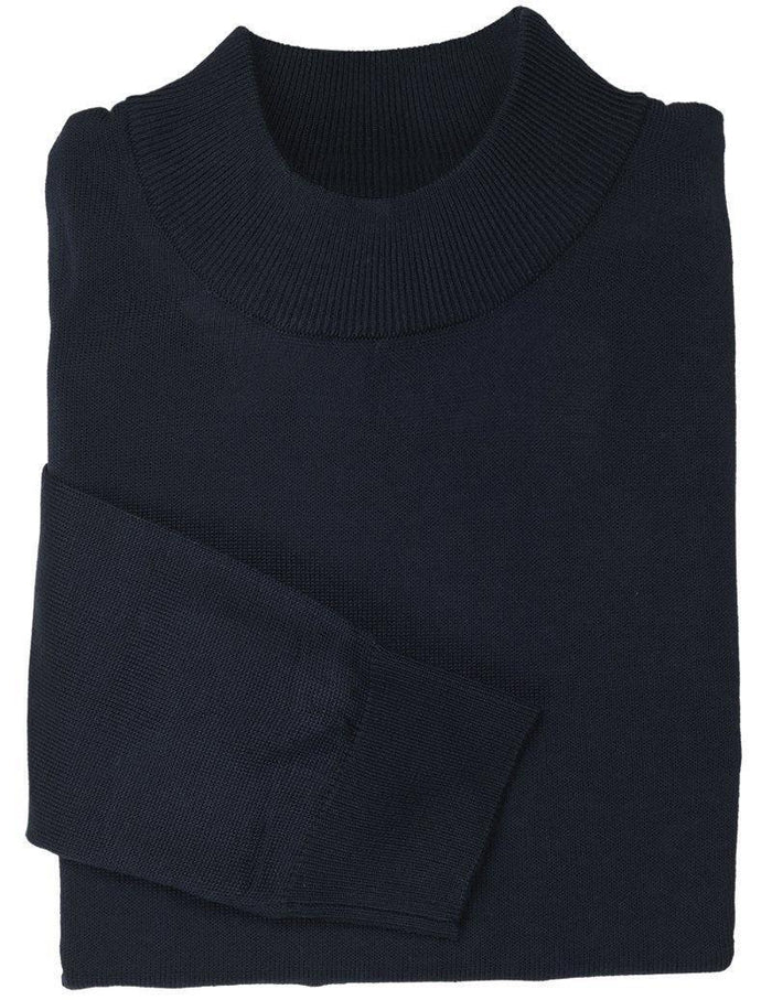 Mock Neck Sweater Color Navy - Upscale Men's Fashion