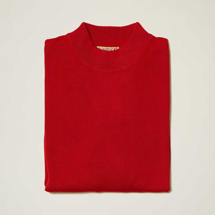 Mock Neck Sweater Color Red - Upscale Men's Fashion