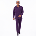 Montique Men's 2 Piece Long Sleeve Walking Suit Solid Grape - Upscale Men's Fashion