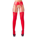 NO:XQSE Matte Suspender Belt with Stockings Red from Nice 'n' Naughty