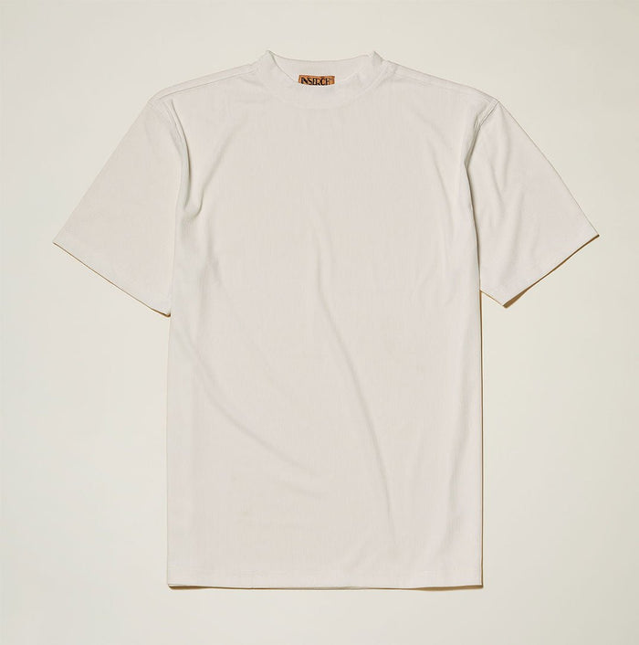 Off White Ribbed Regular Fit Crew Neck T-Shirt - Upscale Men's Fashion