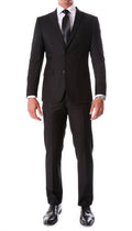 Oslo Collection - Slim Fit 2 Piece Suit Color Black - Upscale Men's Fashion