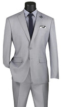 Oslo Collection - Slim Fit 2 Piece Suit Color Light Grey - Upscale Men's Fashion