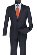 Oslo Collection - Slim Fit 2 Piece Suit Color Navy - Upscale Men's Fashion