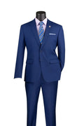 Oslo Collection - Slim Fit 2 Piece Suit Color Twilight Blue - Upscale Men's Fashion